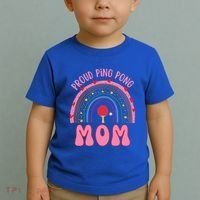 Funny Ping Pong Table Tennis Proud Ping Pong Mom Rainbow Gift Toddler T-Shirt thumb 2