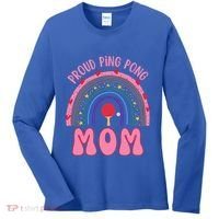 Funny Ping Pong Table Tennis Proud Ping Pong Mom Rainbow Gift Women's Long Sleeve Shirt thumb 0