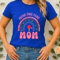 Funny Ping Pong Table Tennis Proud Ping Pong Mom Rainbow Gift Women's T-Shirt thumb 2