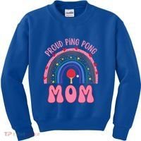 Funny Ping Pong Table Tennis Proud Ping Pong Mom Rainbow Gift Kids Sweatshirt thumb 0