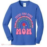 Funny Ping Pong Table Tennis Proud Ping Pong Mom Rainbow Gift Kids Long Sleeve Shirt thumb 0
