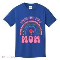 Funny Ping Pong Table Tennis Proud Ping Pong Mom Rainbow Gift Kids T-Shirt thumb 0