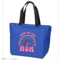 Funny Ping Pong Table Tennis Proud Ping Pong Mom Rainbow Gift Tote Bag thumb 3