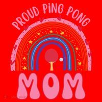 Funny Ping Pong Table Tennis Proud Ping Pong Mom Rainbow Gift Santa Hat thumb 1