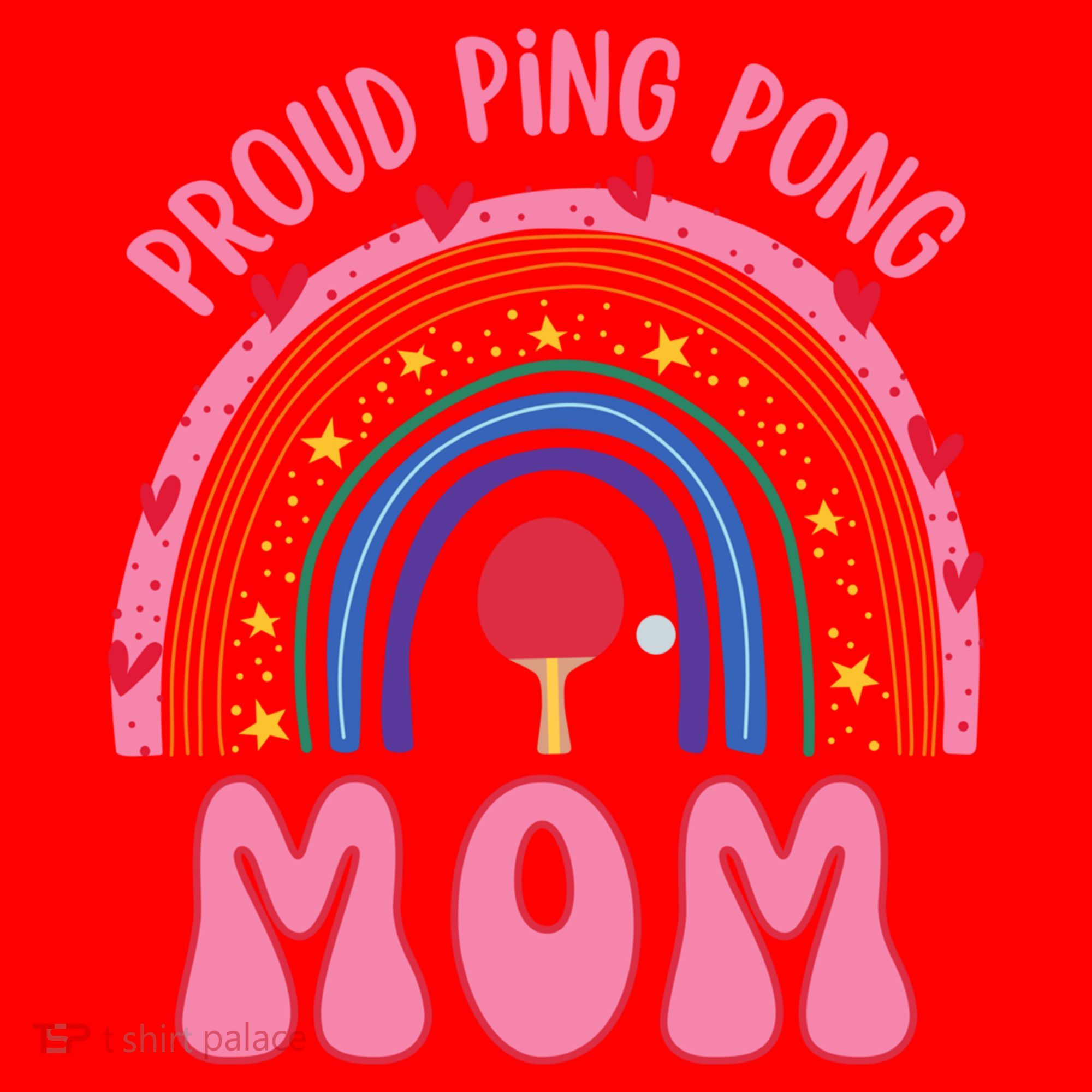 Funny Ping Pong Table Tennis Proud Ping Pong Mom Rainbow Gift Santa Hat