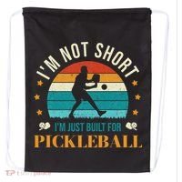 Funny Pickleball player with pickleball paddles love playing Drawstring Bag thumb 0