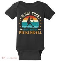 Funny Pickleball player with pickleball paddles love playing Baby Bodysuit thumb 0