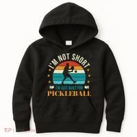 Funny Pickleball player with pickleball paddles love playing Kids Hoodie thumb 0