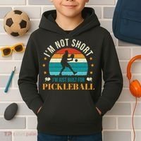 Funny Pickleball player with pickleball paddles love playing Kids Hoodie thumb 2