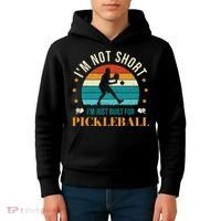 Funny Pickleball player with pickleball paddles love playing Kids Hoodie thumb 4