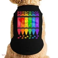 Funny Prehistoric Preschool Dinosaur Crayons Doggie Tank thumb 0