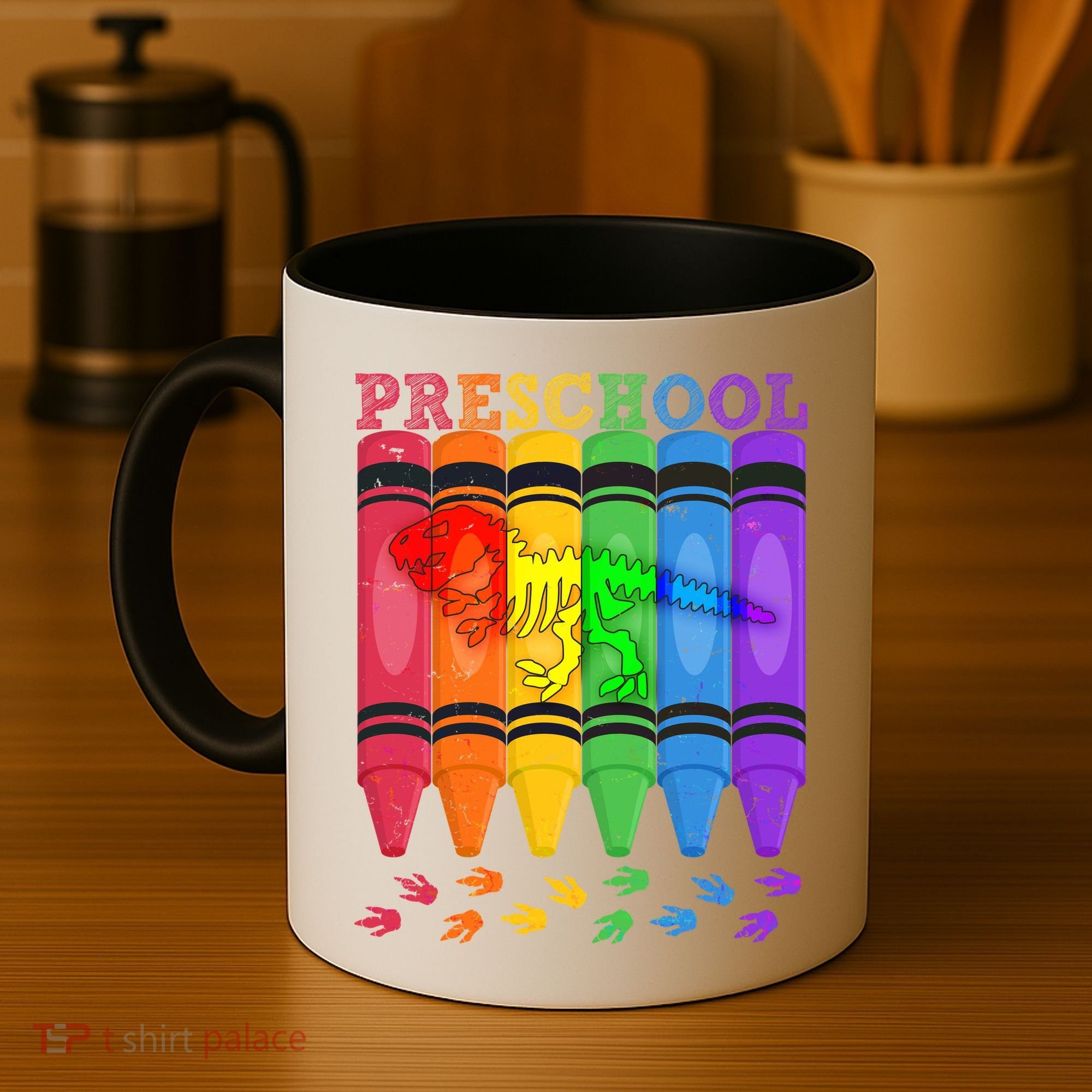 Funny Prehistoric Preschool Dinosaur Crayons Coffee Mug