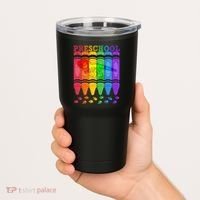 Funny Prehistoric Preschool Dinosaur Crayons Tumbler thumb 2