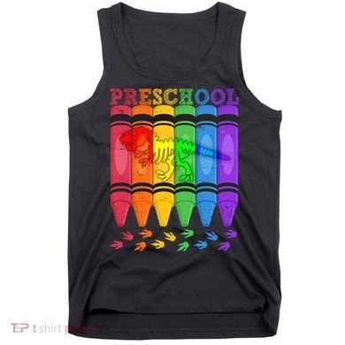 Funny Prehistoric Preschool Dinosaur Crayons Tank Top