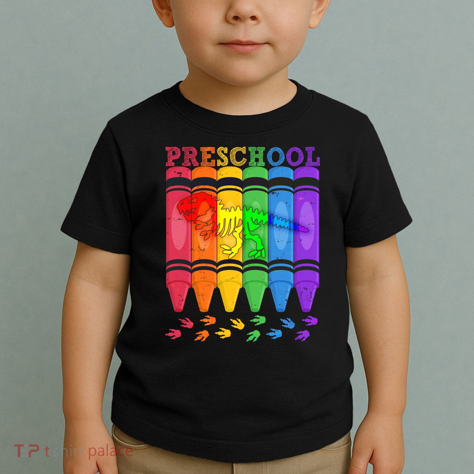 Funny Prehistoric Preschool Dinosaur Crayons Toddler T-Shirt