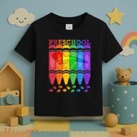 Funny Prehistoric Preschool Dinosaur Crayons Toddler T-Shirt thumb 3