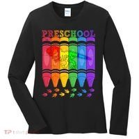 Funny Prehistoric Preschool Dinosaur Crayons Women's Long Sleeve Shirt thumb 0