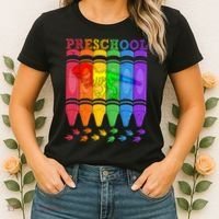 Funny Prehistoric Preschool Dinosaur Crayons Women's T-Shirt thumb 2