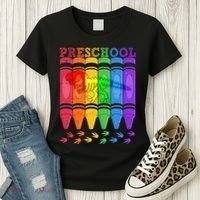 Funny Prehistoric Preschool Dinosaur Crayons Women's T-Shirt thumb 3