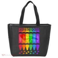 Funny Prehistoric Preschool Dinosaur Crayons Tote Bag thumb 0