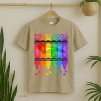 Funny Prehistoric Preschool Dinosaur Crayons T-Shirt thumb 2