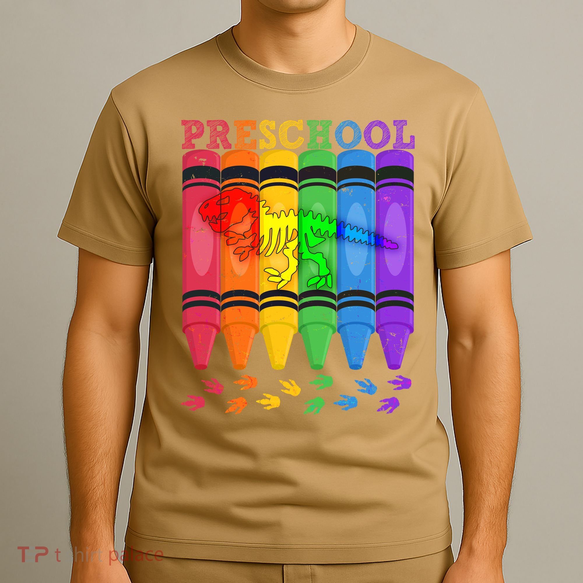 Funny Prehistoric Preschool Dinosaur Crayons T-Shirt