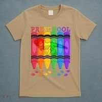 Funny Prehistoric Preschool Dinosaur Crayons T-Shirt thumb 5
