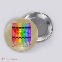 Funny Prehistoric Preschool Dinosaur Crayons Button thumb 0