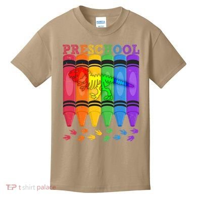 Funny Prehistoric Preschool Dinosaur Crayons Kids T-Shirt