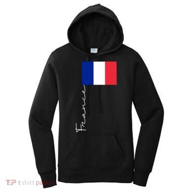 France Patriotic Pole Signature Flag Gift Women's Hoodie