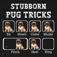 Funny Pug Puggle Dog Pups Stubborn Pug Tricks Backpack thumb 2