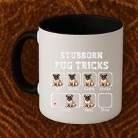 Funny Pug Puggle Dog Pups Stubborn Pug Tricks Coffee Mug thumb 2