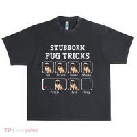 Funny Pug Puggle Dog Pups Stubborn Pug Tricks Urban Oversized Heavyweight T-Shirt thumb 0