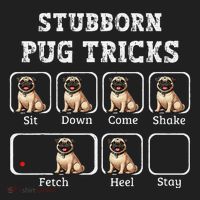 Funny Pug Puggle Dog Pups Stubborn Pug Tricks Tumbler thumb 3