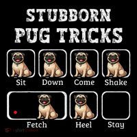 Funny Pug Puggle Dog Pups Stubborn Pug Tricks Ornament thumb 1