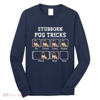 Funny Pug Puggle Dog Pups Stubborn Pug Tricks Long Sleeve Shirt thumb 0