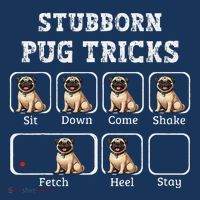 Funny Pug Puggle Dog Pups Stubborn Pug Tricks Apron thumb 3