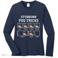 Funny Pug Puggle Dog Pups Stubborn Pug Tricks Women's Long Sleeve Shirt thumb 0
