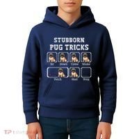 Funny Pug Puggle Dog Pups Stubborn Pug Tricks Kids Hoodie thumb 4