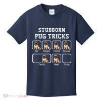 Funny Pug Puggle Dog Pups Stubborn Pug Tricks Kids T-Shirt thumb 0