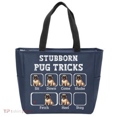 Funny Pug Puggle Dog Pups Stubborn Pug Tricks Tote Bag