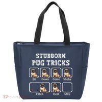 Funny Pug Puggle Dog Pups Stubborn Pug Tricks Tote Bag thumb 0