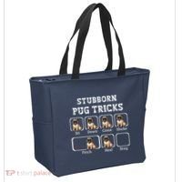 Funny Pug Puggle Dog Pups Stubborn Pug Tricks Tote Bag thumb 2