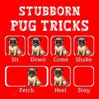 Funny Pug Puggle Dog Pups Stubborn Pug Tricks Santa Hat thumb 1