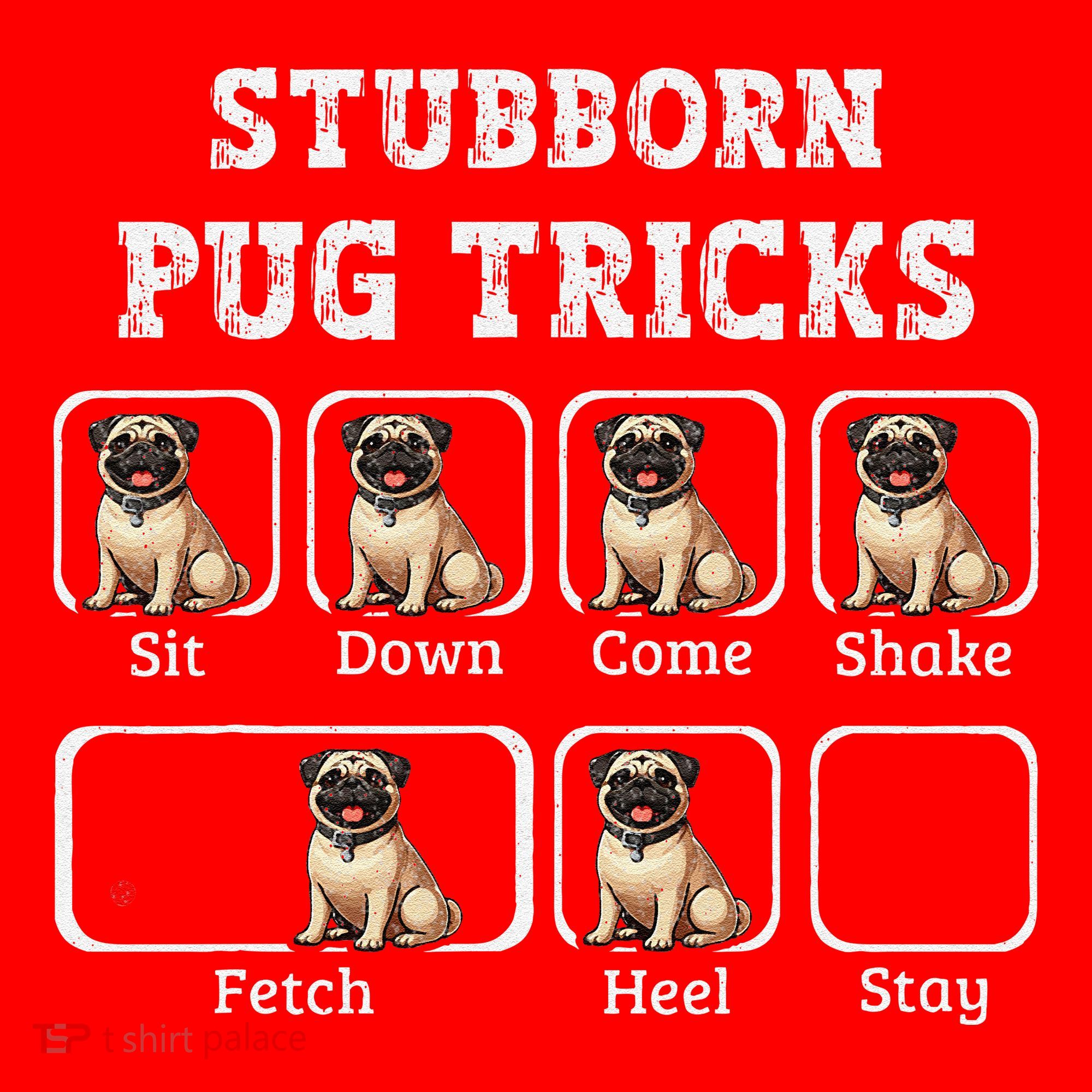 Funny Pug Puggle Dog Pups Stubborn Pug Tricks Santa Hat