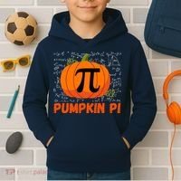Funny Pumpkin Pie Math, Pumpkin Pi Funny Halloween Costume Kids Hoodie thumb 2