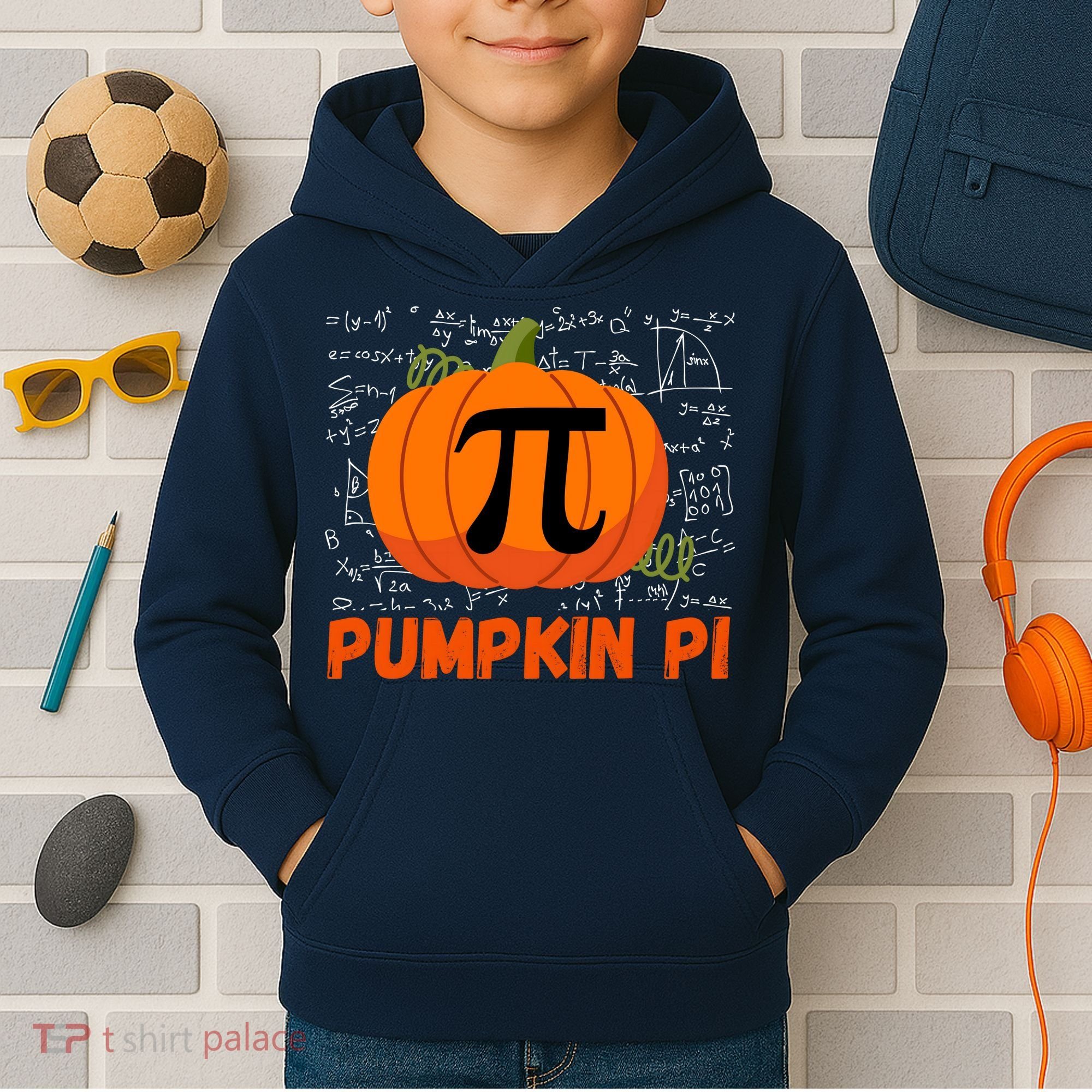 Funny Pumpkin Pie Math, Pumpkin Pi Funny Halloween Costume Kids Hoodie