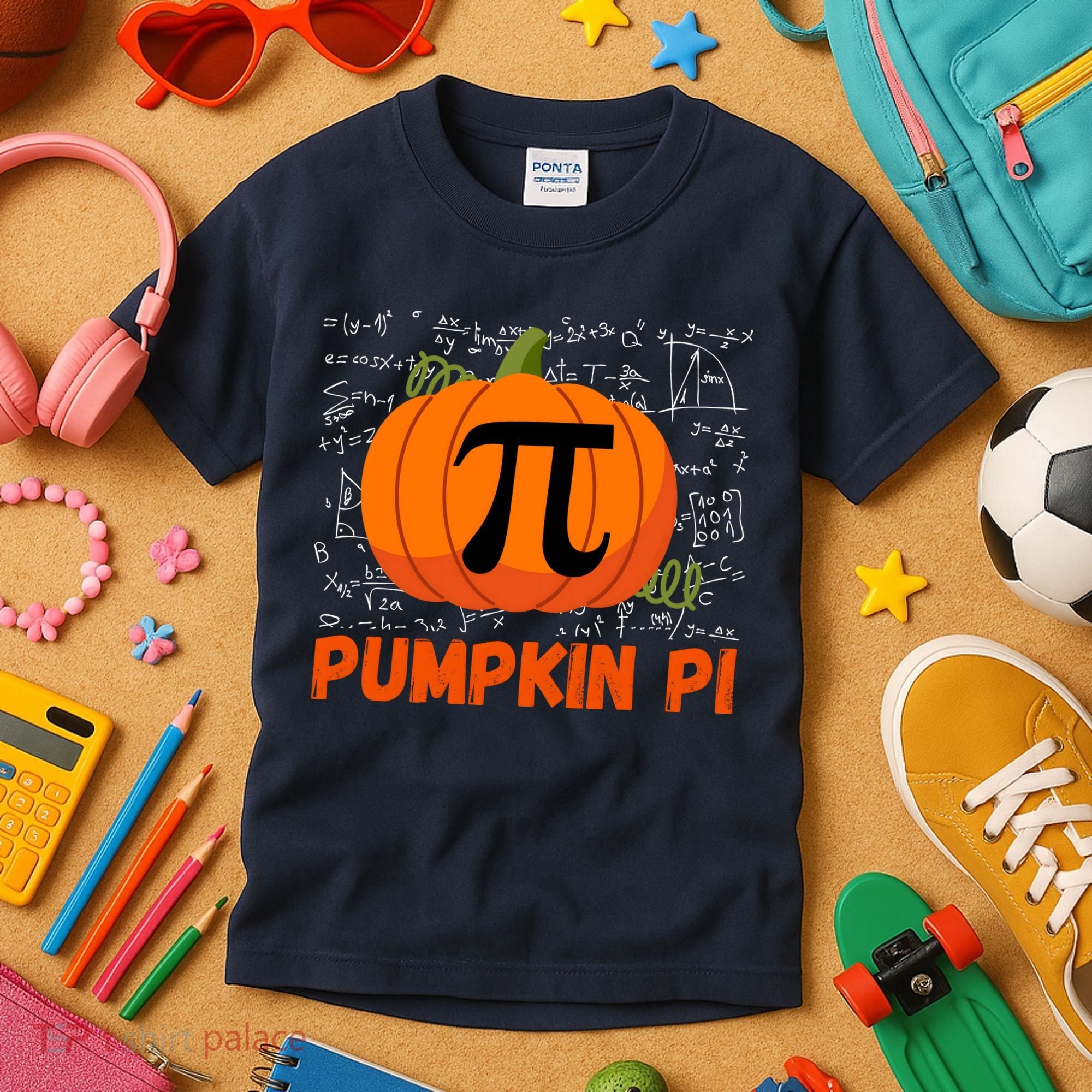 Funny Pumpkin Pie Math, Pumpkin Pi Funny Halloween Costume Kids T-Shirt