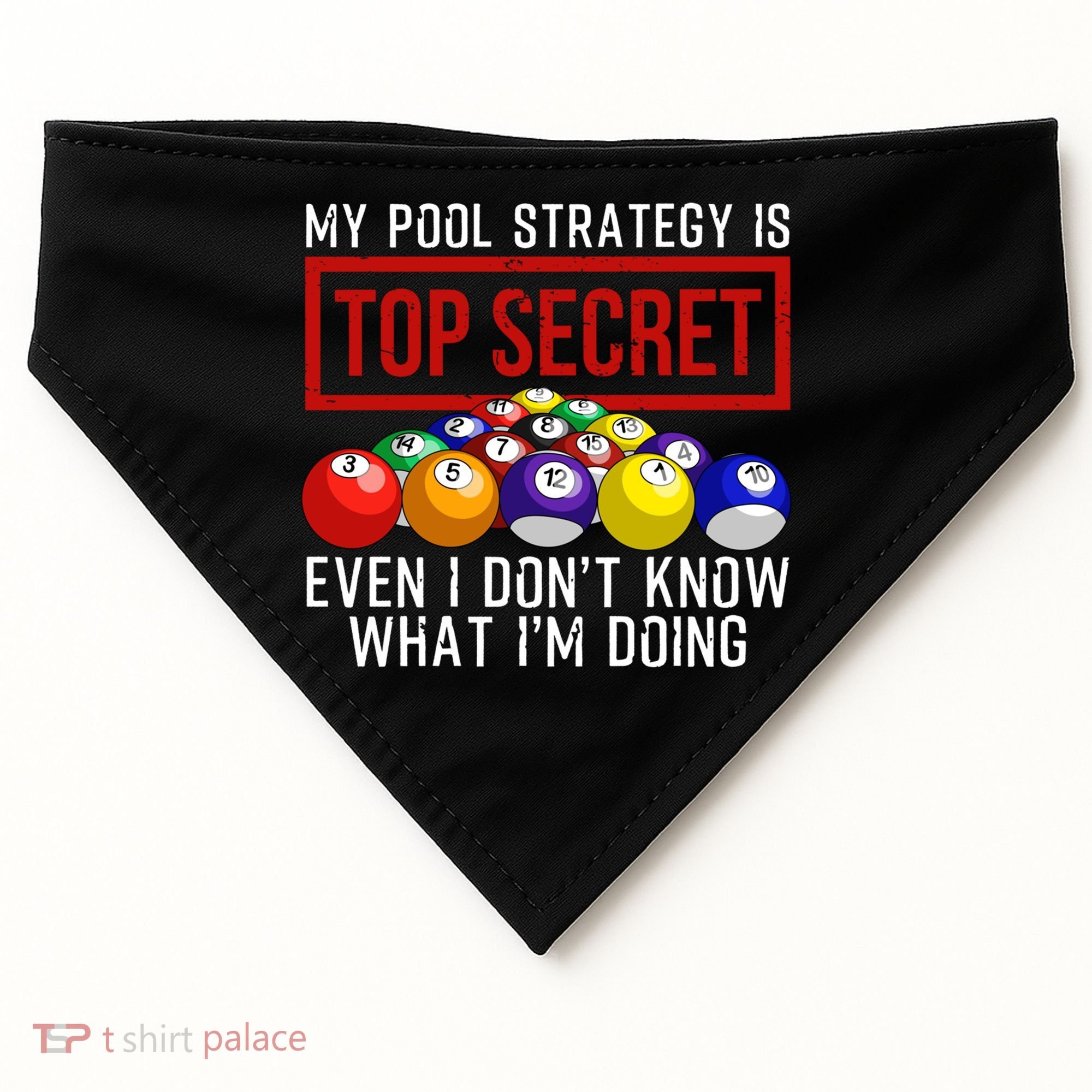 Funny Pool Player Billiards Gift For Men Women Game Play Gift USA-Made Doggie Bandana