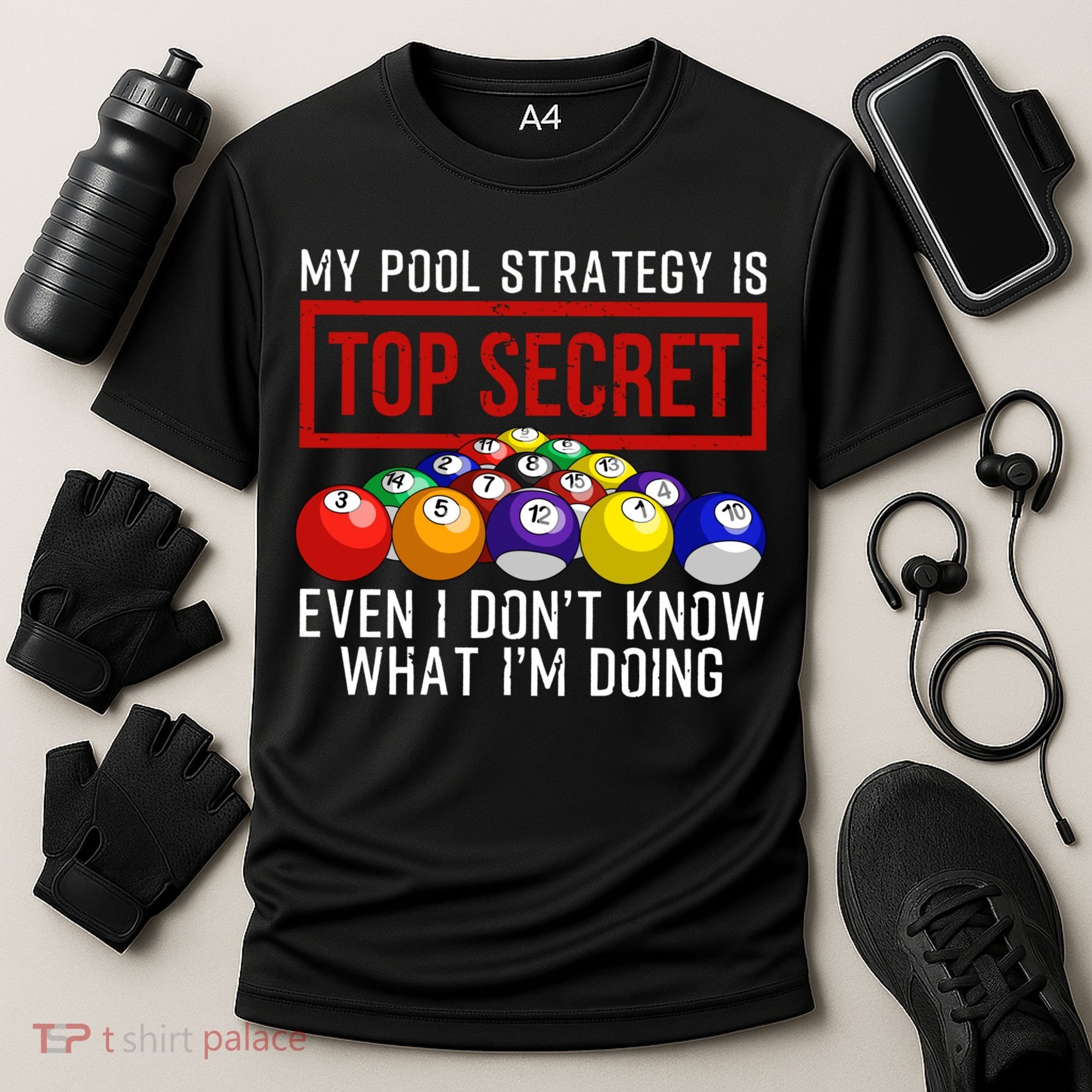 Funny Pool Player Billiards Gift For Men Women Game Play Gift Cooling Performance Crew T-Shirt